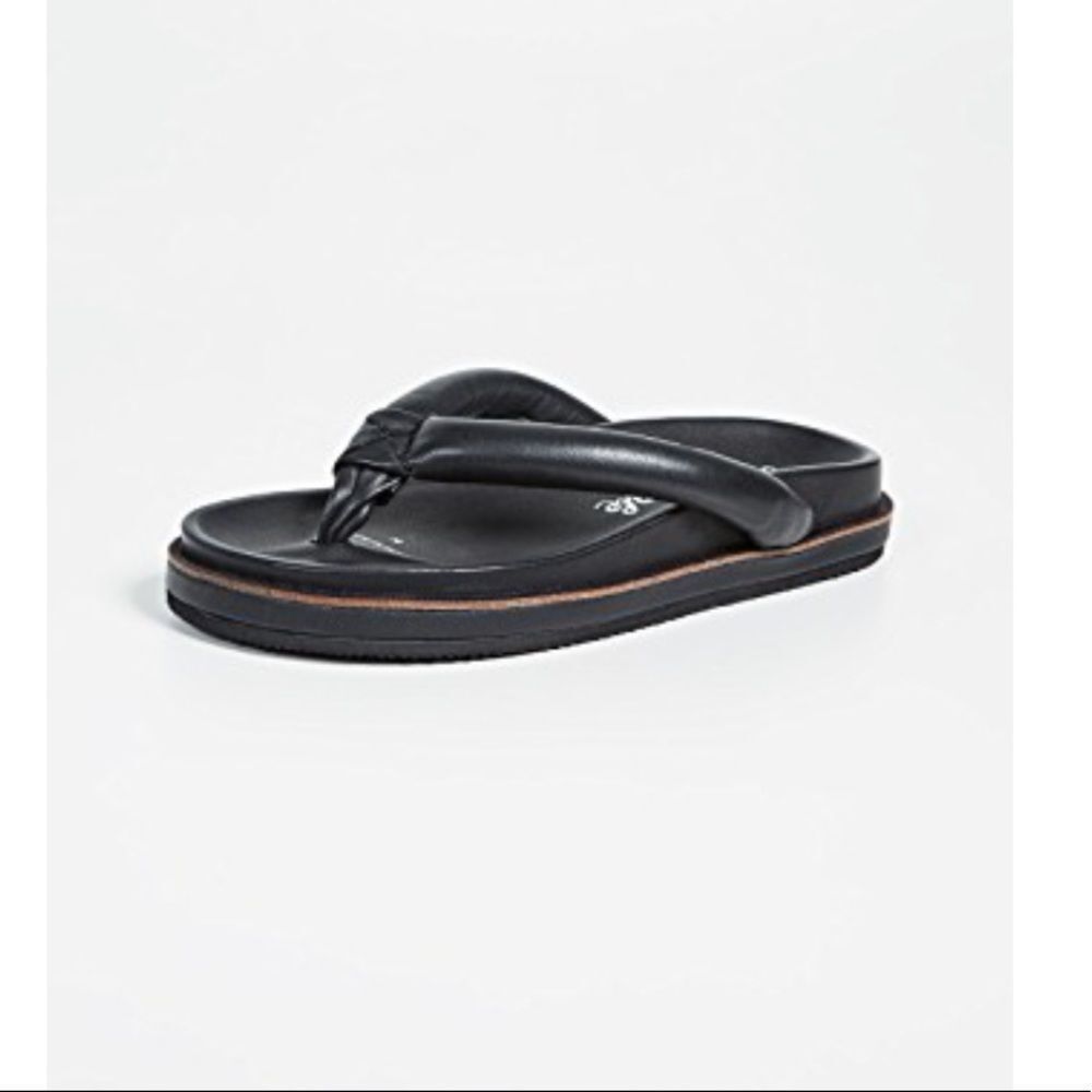 NWT Free People Lena Footbed Sandals In Black - Picture 5 of 10